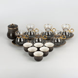 Tea and Coffee Set (19 Pieces) – Waves – Black