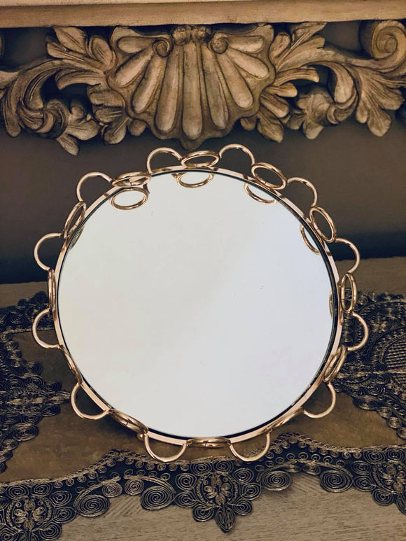 Golden mirror tray - Round