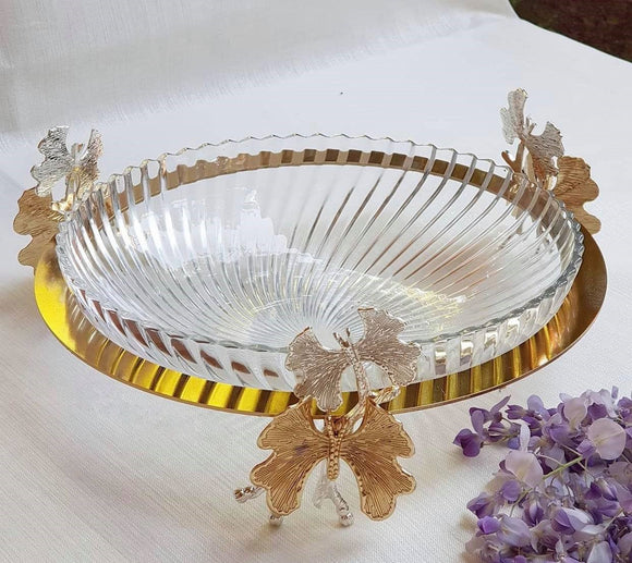 Glass Serving Plate with Stand