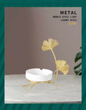 Ashtrays Set - Elegant Porcelain Ashtrays with Gold Metal Stands (Set of 2) - 4 Pieces