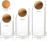 Glass Jar set with Cork Sphere Lids (3 Pieces)