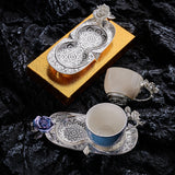 Turkish Coffee Set (4 Pieces) You and Me – Zinc (Gold / Silver) – Variety of colors