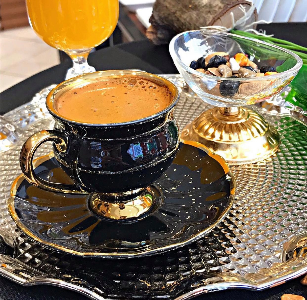 Luxurious Silver and Multicolor Turkish Coffee Set – LOKUM