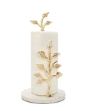 Kitchen Paper Towel Holder - Gold Tree Design with Marble Base