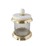 Glass Canisters Set with Marble and Gold lid - Classic Touch - 3 Pieces Set