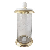 Glass Canisters Set with Marble and Gold lid - Classic Touch - 3 Pieces Set