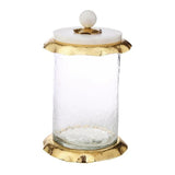 Glass Canisters Set with Marble and Gold lid - Classic Touch - 3 Pieces Set