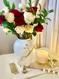 White Vase With Gold Flower Detail